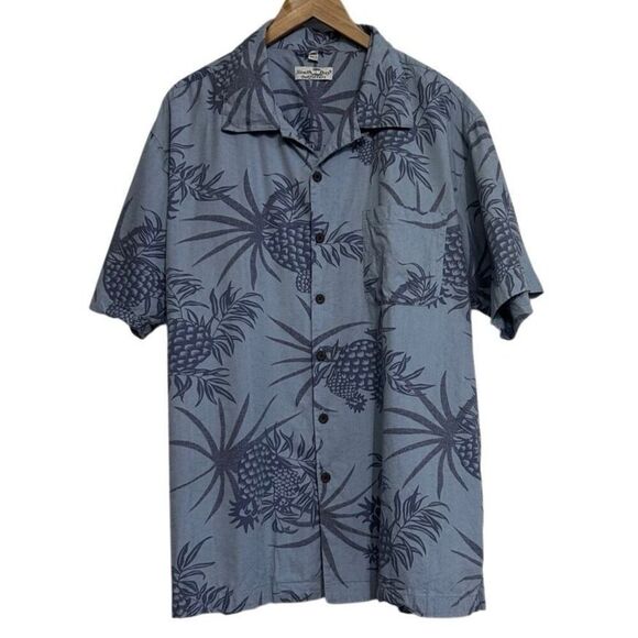 South Bay Outfitters Hawaiian Button-up Shirt Men's 2XL Gray Pineapple Print - Picture 5 of 14